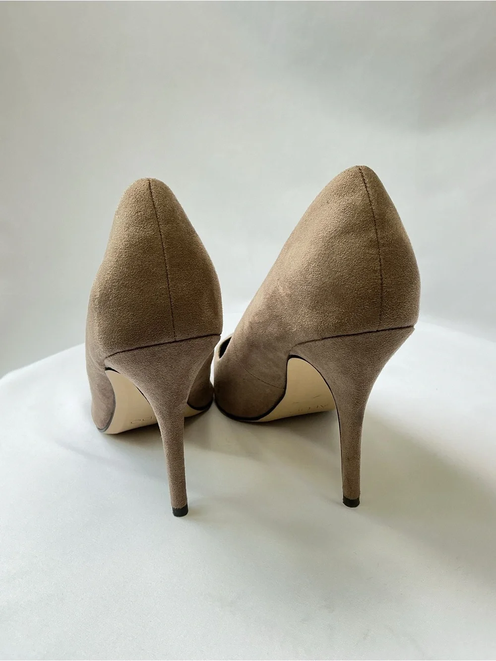 ALDO | Genuine Leather Suede Pointed Toe Stiletto Pumps Taupe Greige Heels 8.5